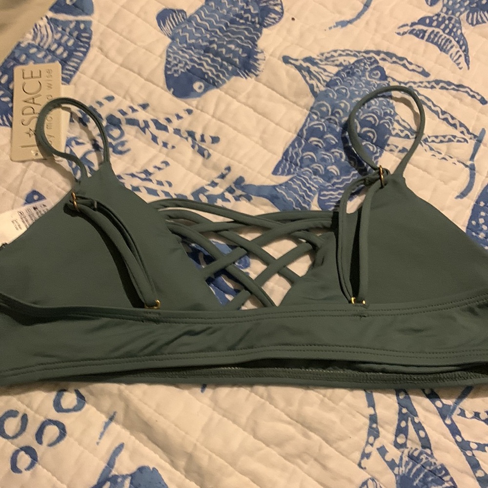 NWT L*SPACE Jamie Bikini Top In Slated Glass - Picture 9 of 13